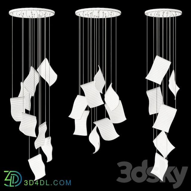 Pendant light Chandelier with Curved Acrylic Plates Miran