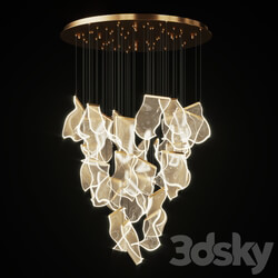Pendant light Chandelier with Curved Acrylic Plates Miran 28 