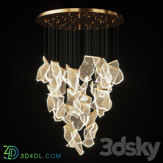 Pendant light Chandelier with Curved Acrylic Plates Miran 28