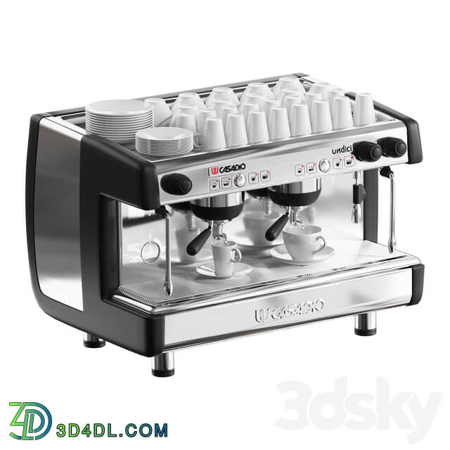 Casadio Undici coffee machines with croissants. 3 models