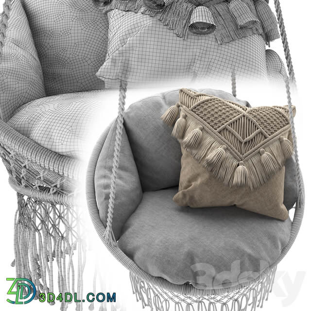 Other soft seating Deluxe Macrame Chair with Fringe