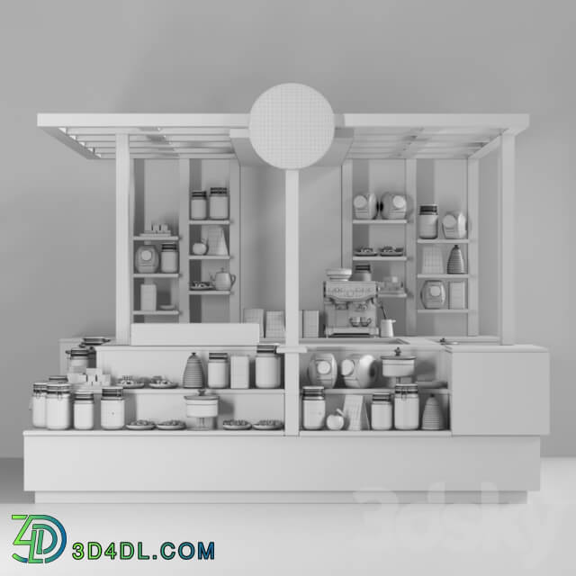 Coffee point design in a supermarket 3D Models
