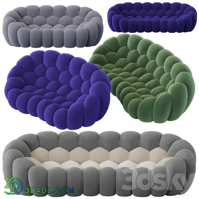 Roche Bobois Bubble Curved 2 5 seat 4 seat Sofa