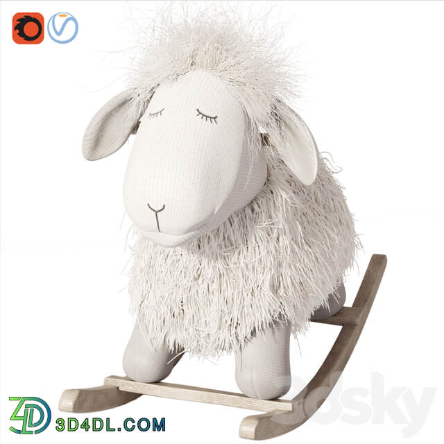 Rocking Lamb chair toy Rocker for Kids 3D Models