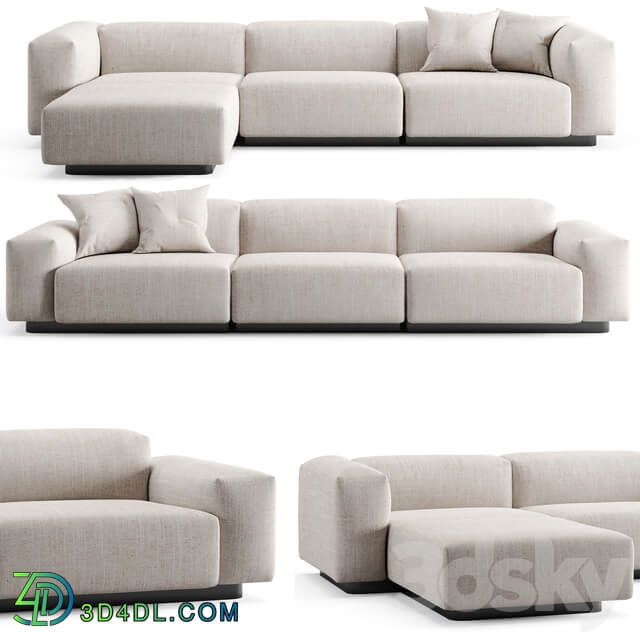 Vitra Soft Modular 3 Seat Longue Sofa