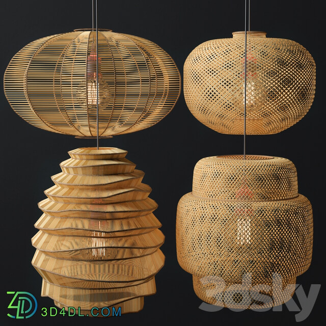 Pendant light Rattan Lighting Set 7