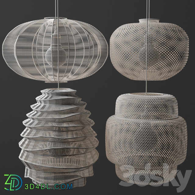 Pendant light Rattan Lighting Set 7