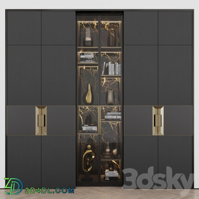 Wardrobe Display cabinets Art Nouveau wardrobe 01