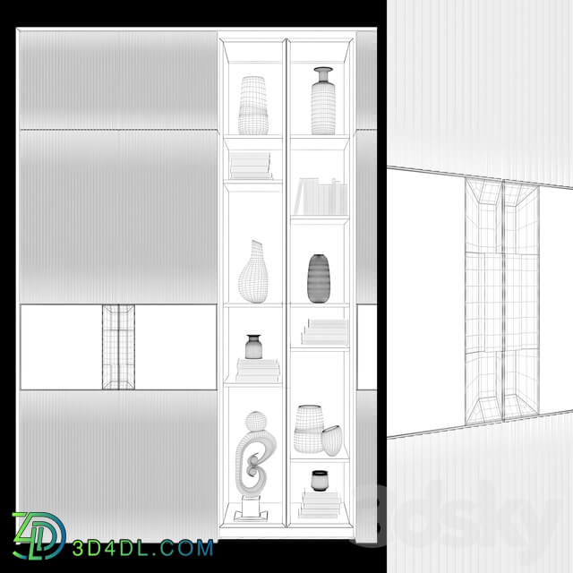 Wardrobe Display cabinets Art Nouveau wardrobe 01