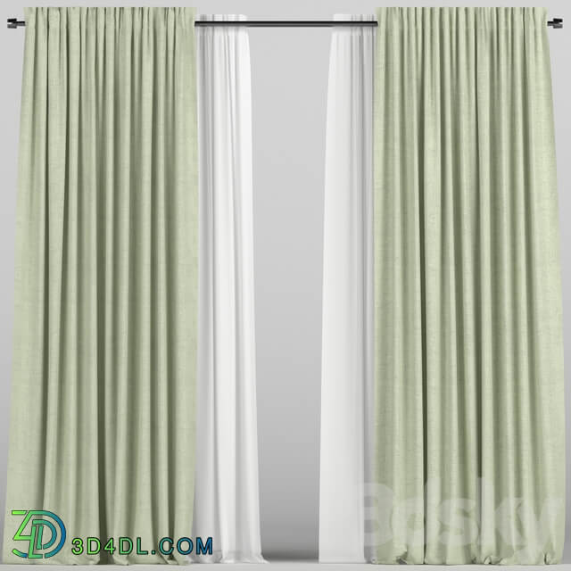 Curtains with tulle