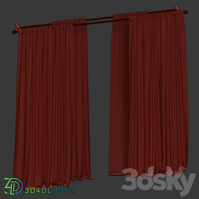 Curtains with tulle