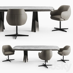 Table Chair Cattelan Italia Mad Max Keramik Premium table and Bombe X chair 