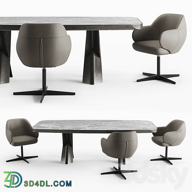 Table Chair Cattelan Italia Mad Max Keramik Premium table and Bombe X chair