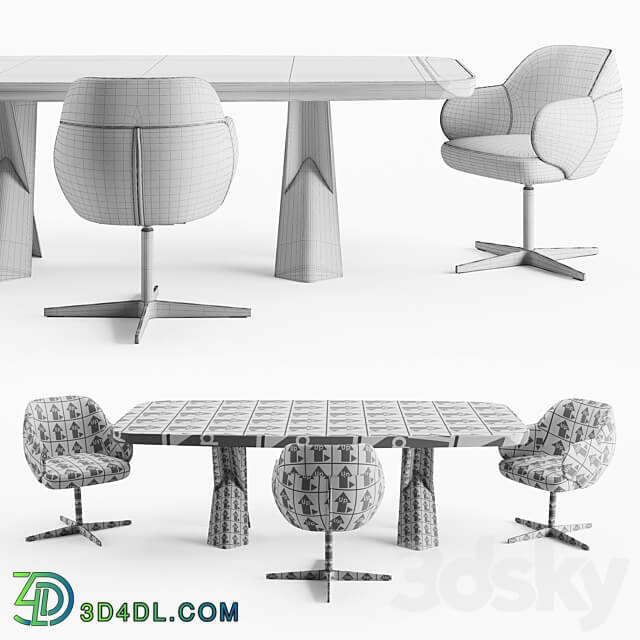 Table Chair Cattelan Italia Mad Max Keramik Premium table and Bombe X chair
