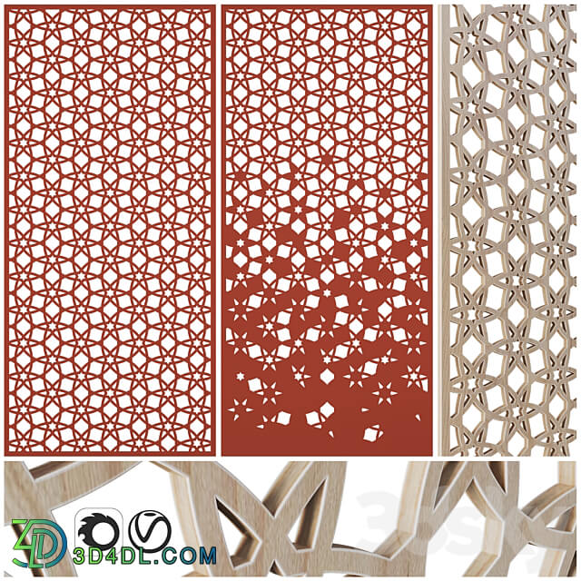 Other decorative objects Set01 Carved panels