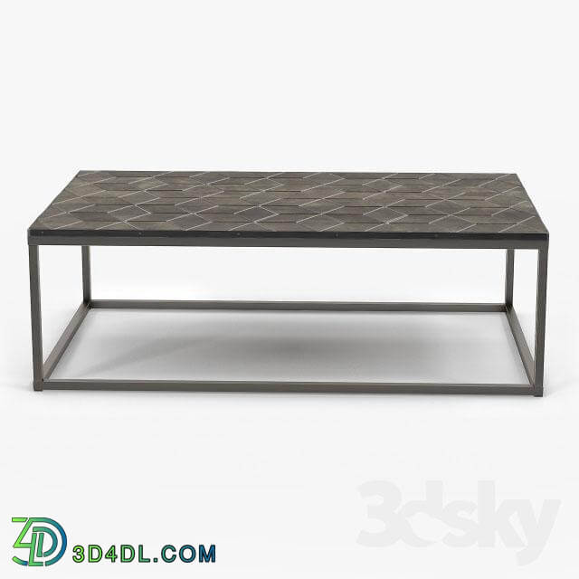 restoration hardware metall parquet coffee table