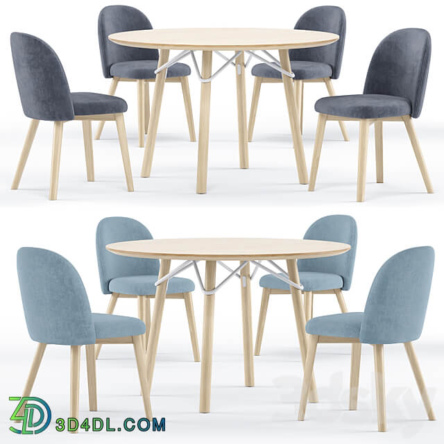 Table Chair Tria table and Tuka chair connubia calligaris