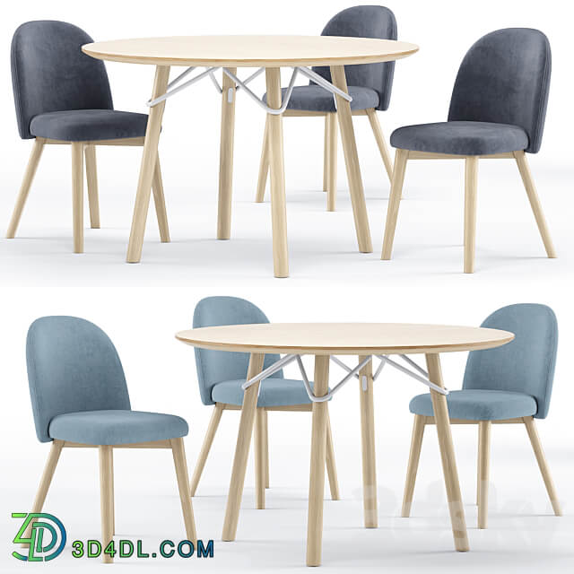 Table Chair Tria table and Tuka chair connubia calligaris