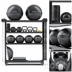 Stylish fitness set from Technogym SKILLTOOLS Kit. Sport equipment 3D Models 