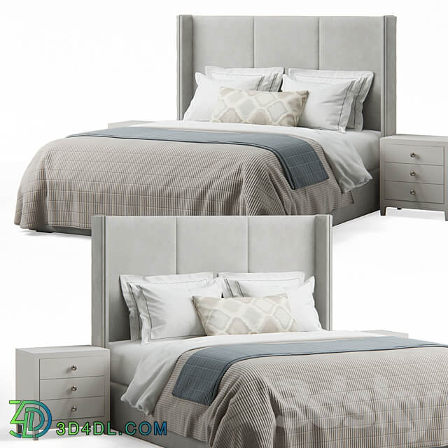 Bed Striped Headboard Bed