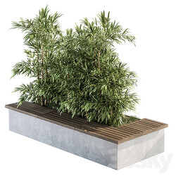 Urban Furniture Architecture Bench with Plants Set 11 