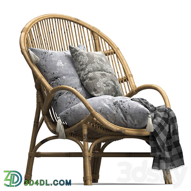 Rattan Midcentury Style Armchair