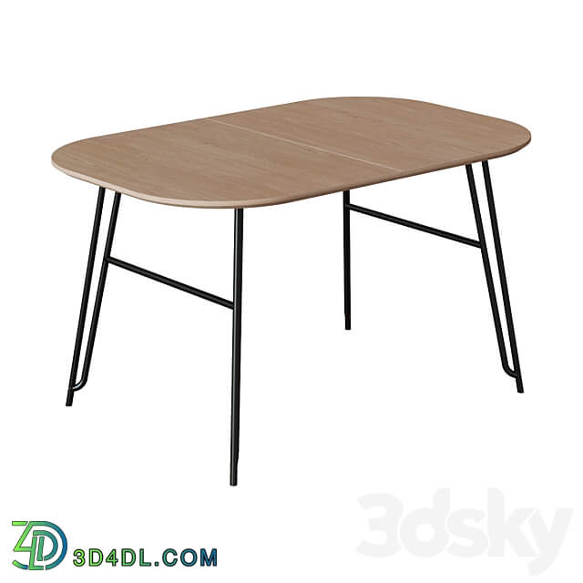 Table Novaks 140 220 x90 black natural veneer 3D Models