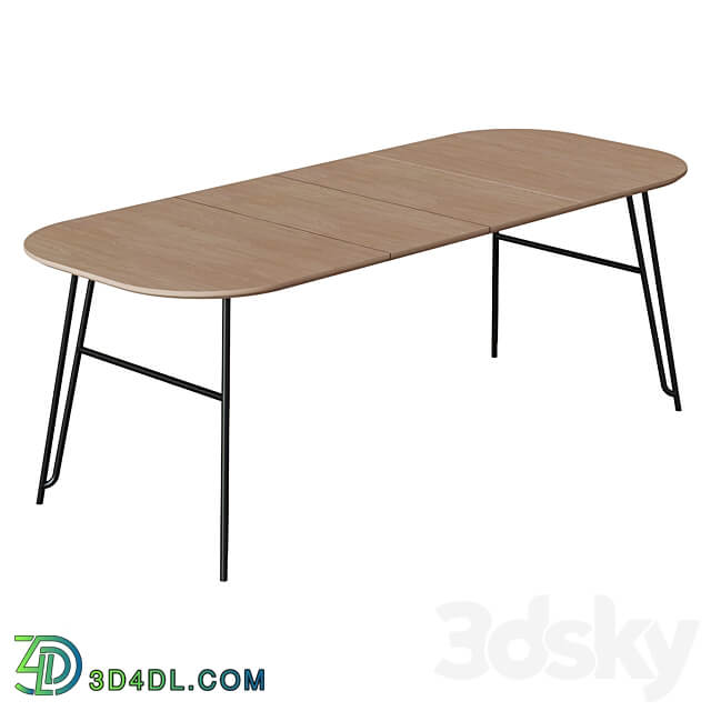 Table Novaks 140 220 x90 black natural veneer 3D Models