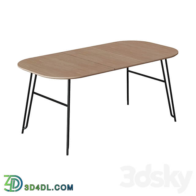 Table Novaks 140 220 x90 black natural veneer 3D Models