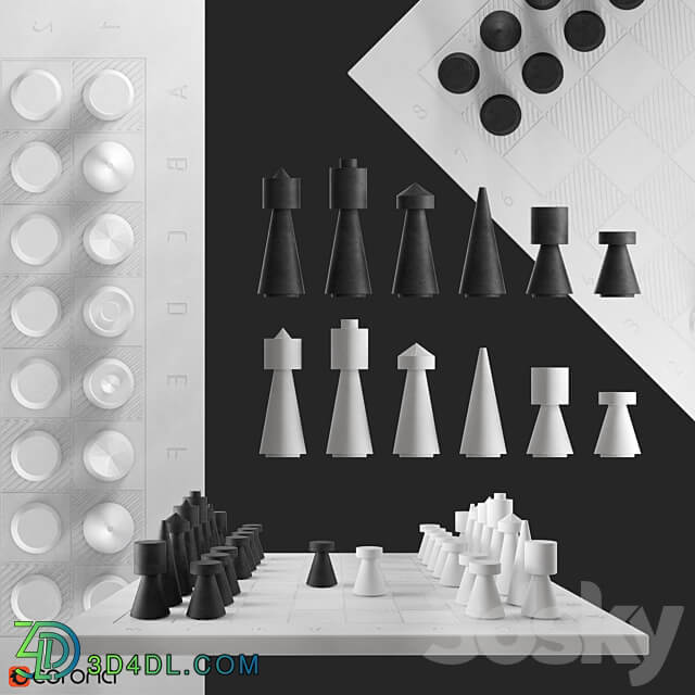 Other decorative objects Concrete chess