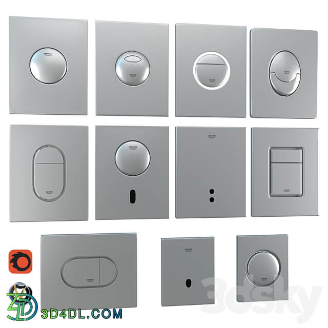 Bathroom accessories Grohe flush plates for installation