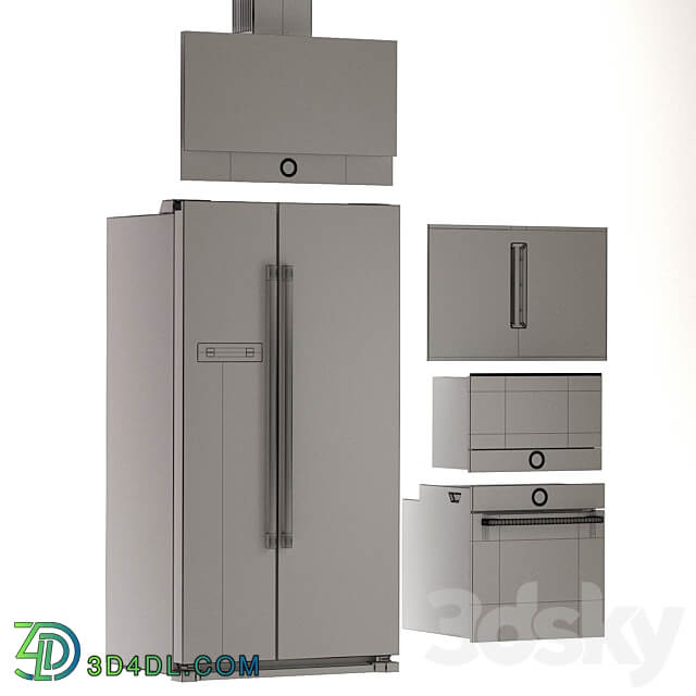 BOSCH 5 kitchen appliances set 3D Models