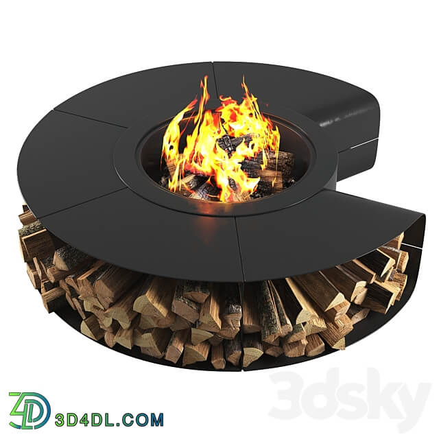 Outdoor fire pit omega 3D Models