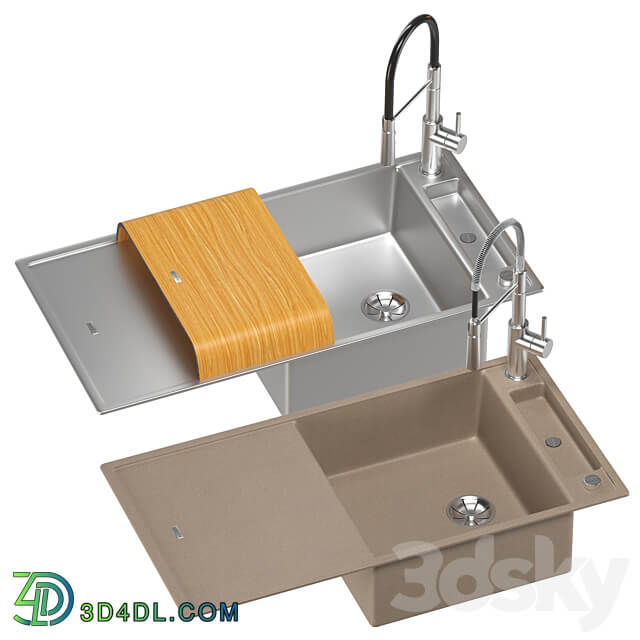 BLANCO AXIA sink set 1 3D Models