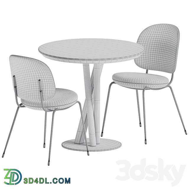 Table Chair Niels Table D80 by TrabA Industry Dining Chair by Stellar Works