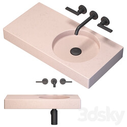 Wall pink sink 