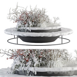 Urban Furniture snowy Bench with Plants Set 15 