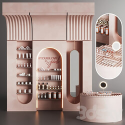 Cosmetics set in pink 