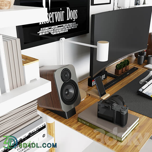 Workplace set with decor IKEA. Sk 2 Office furniture 3D Models