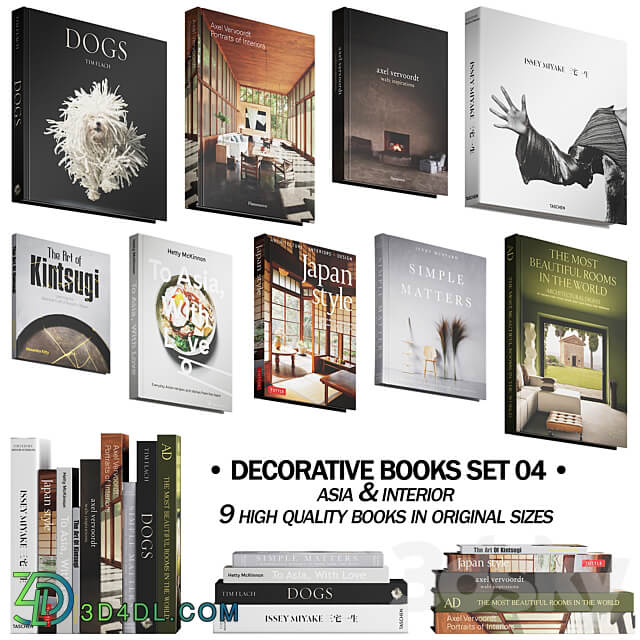 037 Decorative books set 04 Asia Interior 00