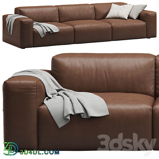 Leather 3seat Cloud Sofa by Prostoria