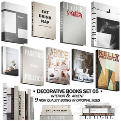 046 Decorative books set 05 neutral 02 