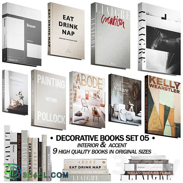 046 Decorative books set 05 neutral 02