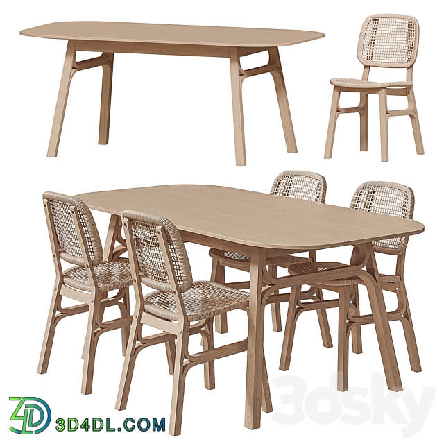 IKEA VOXLÖV Dining table and chair Table Chair 3D Models