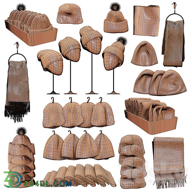 Set of hats and accessories 01