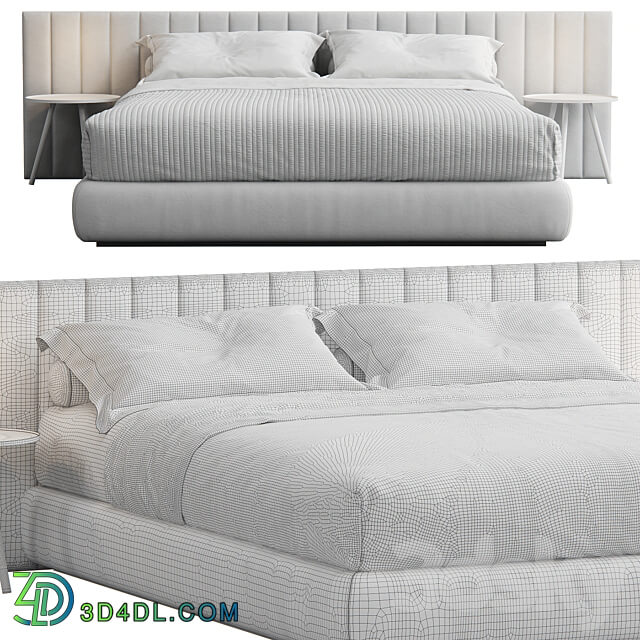 Bed Modern Striped Headboard Bed