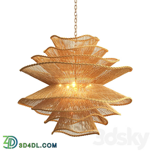 Pendant light Alondra Chandelier large rattan