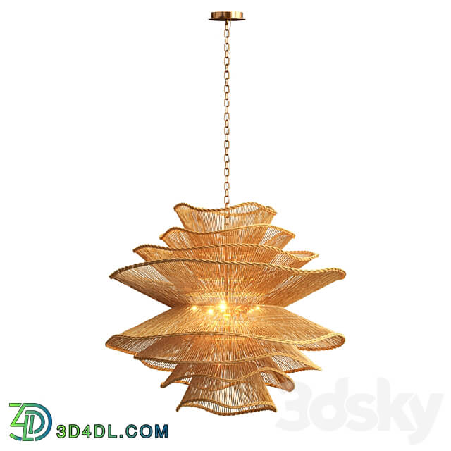 Pendant light Alondra Chandelier large rattan