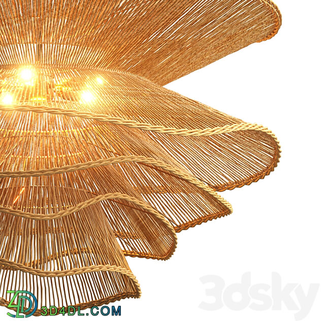 Pendant light Alondra Chandelier large rattan