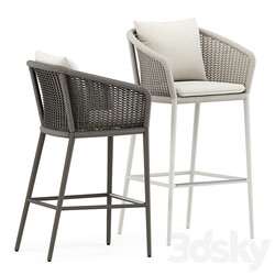 Knot barstool with arms and Knot counter stool with arms by Janus et Cie 